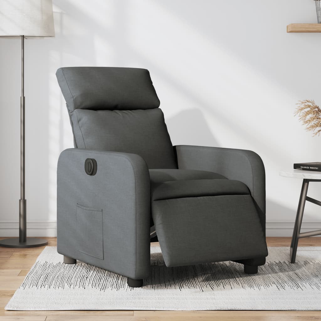 Fauteuil elektrisch verstelbaar stof donkergrijs is nu te koop bij PeponiXL, paradijselijk wonen!