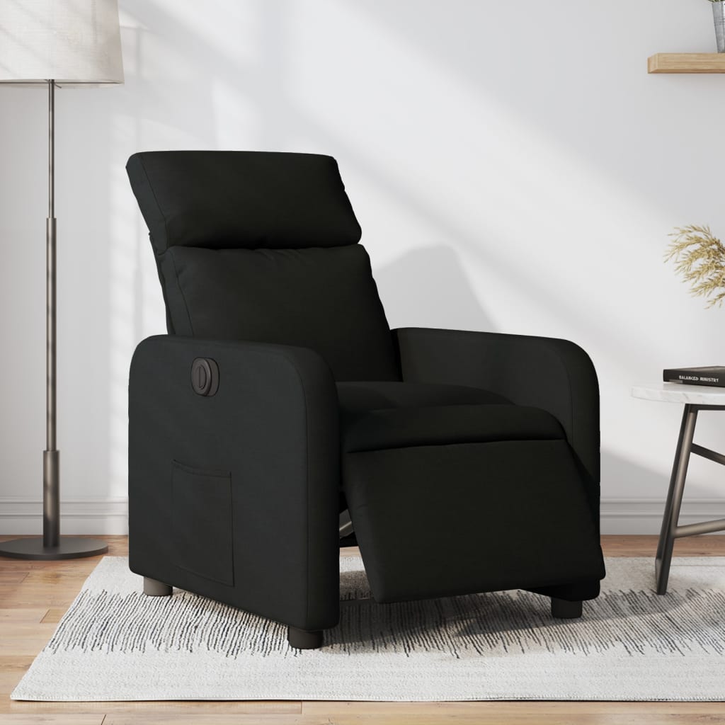 Fauteuil verstelbaar elektrisch stof zwart is nu te koop bij PeponiXL, paradijselijk wonen!