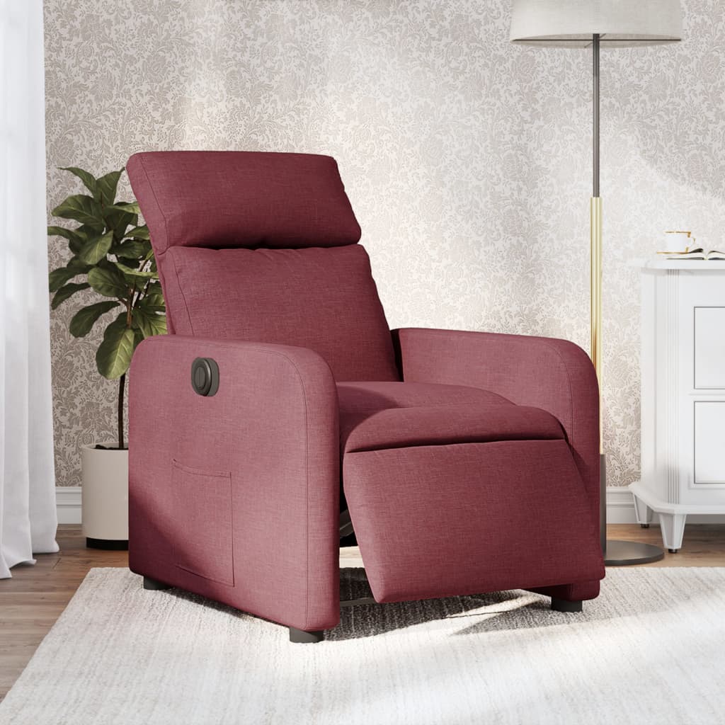 Fauteuil verstelbaar elektrisch stof wijnrood is nu te koop bij PeponiXL, paradijselijk wonen!