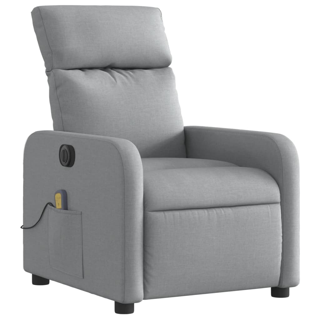 Massagestoel elektrisch verstelbaar stof lichtgrijs is nu te koop bij PeponiXL, paradijselijk wonen!