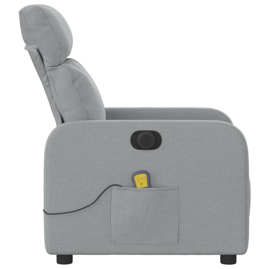 Massagestoel elektrisch verstelbaar stof lichtgrijs is nu te koop bij PeponiXL, paradijselijk wonen!