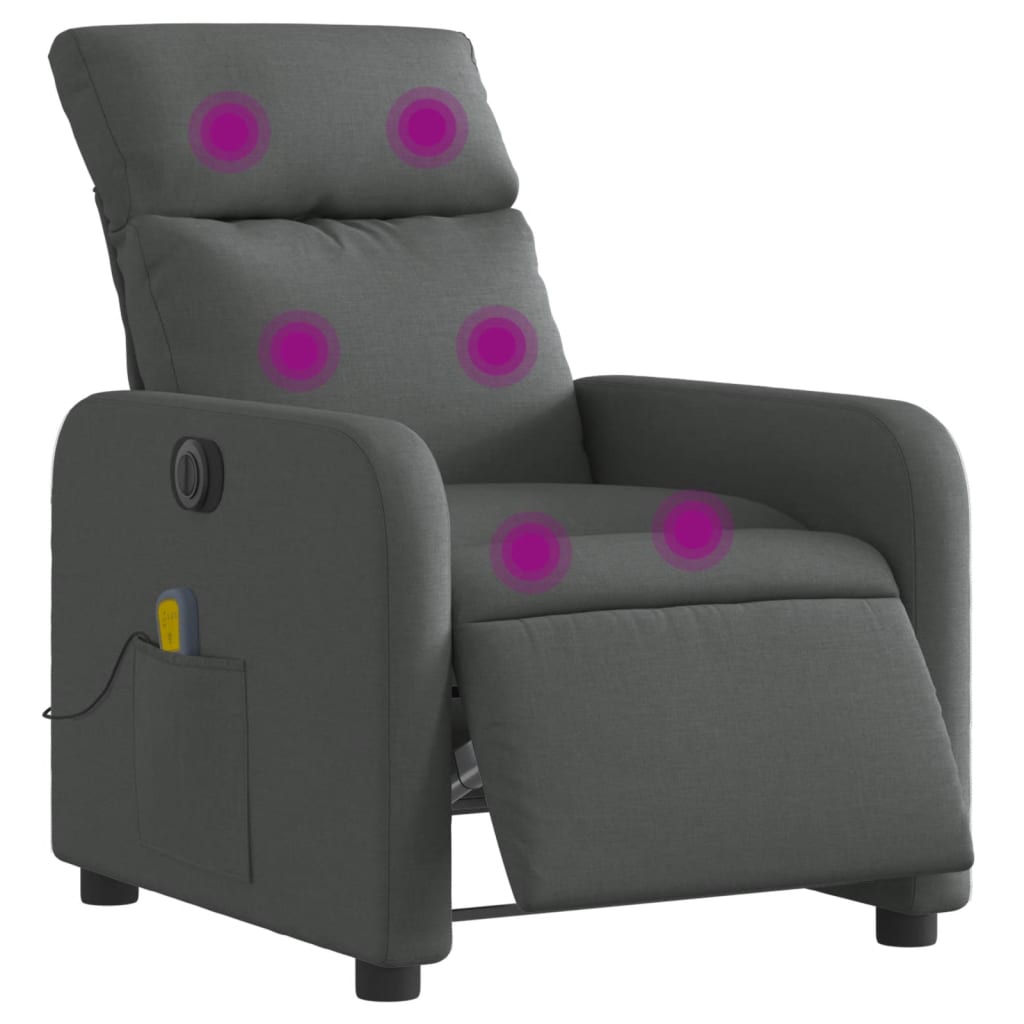 Massagestoel elektrisch verstelbaar stof donkergrijs is nu te koop bij PeponiXL, paradijselijk wonen!