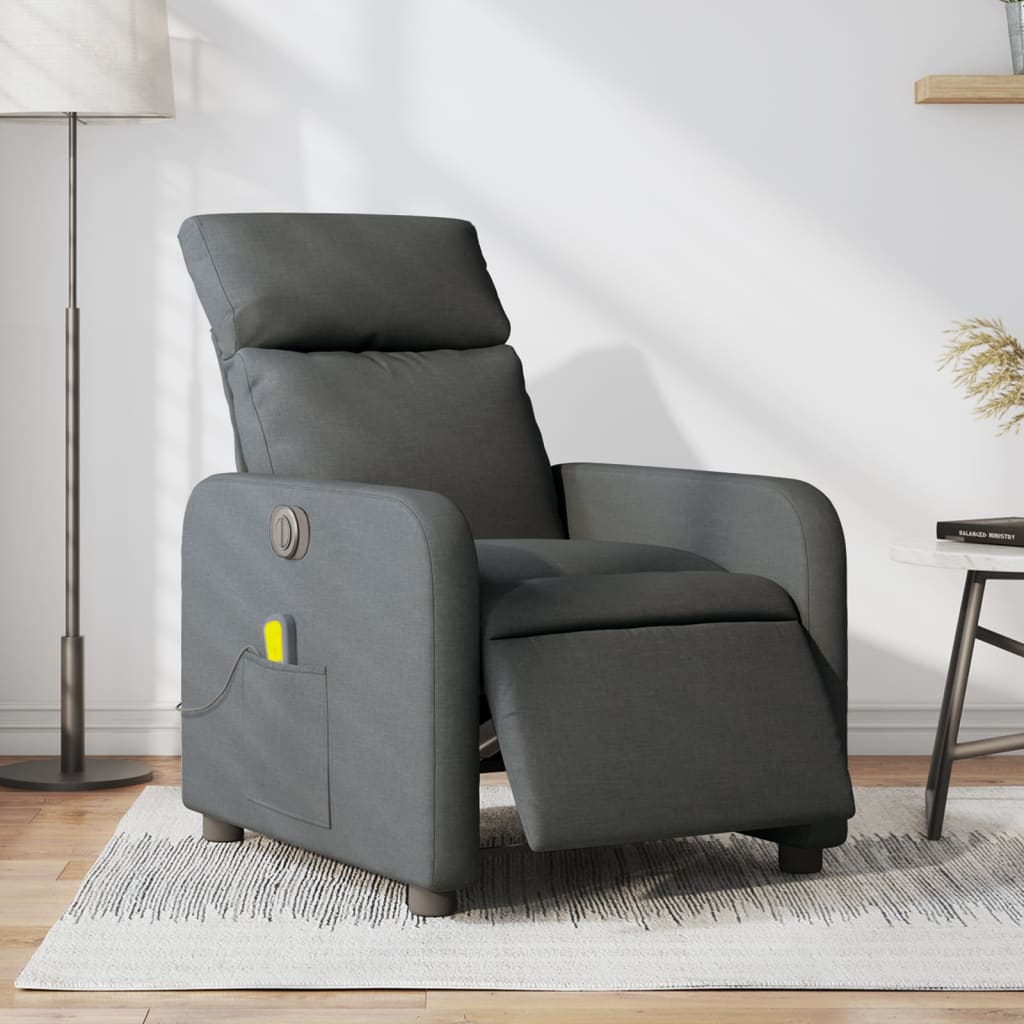 Massagestoel elektrisch verstelbaar stof donkergrijs is nu te koop bij PeponiXL, paradijselijk wonen!