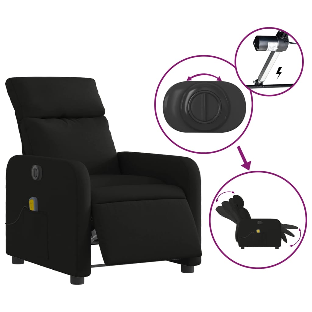 Massagestoel elektrisch verstelbaar stof zwart is nu te koop bij PeponiXL, paradijselijk wonen!