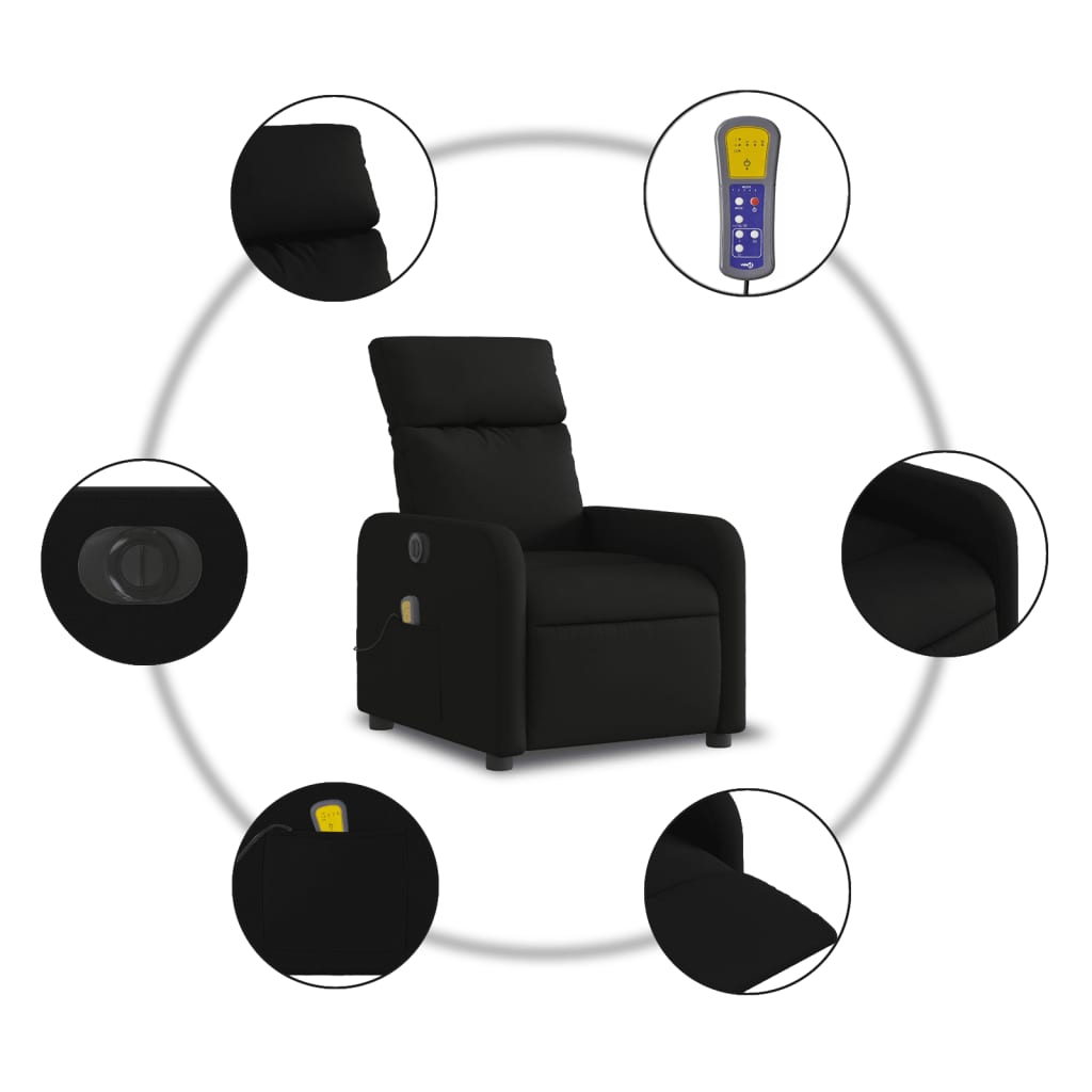Massagestoel elektrisch verstelbaar stof zwart is nu te koop bij PeponiXL, paradijselijk wonen!