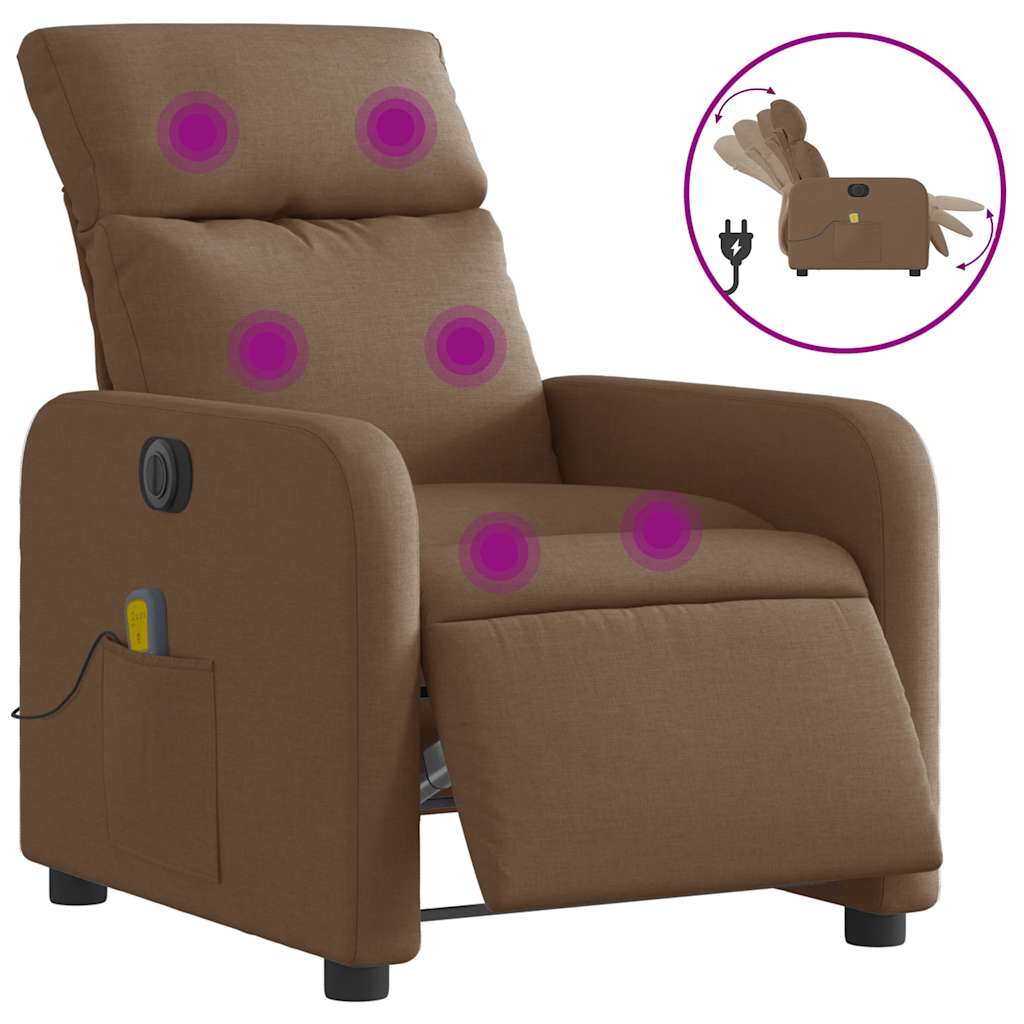 Massagestoel elektrisch verstelbaar stof bruin is nu te koop bij PeponiXL, paradijselijk wonen!
