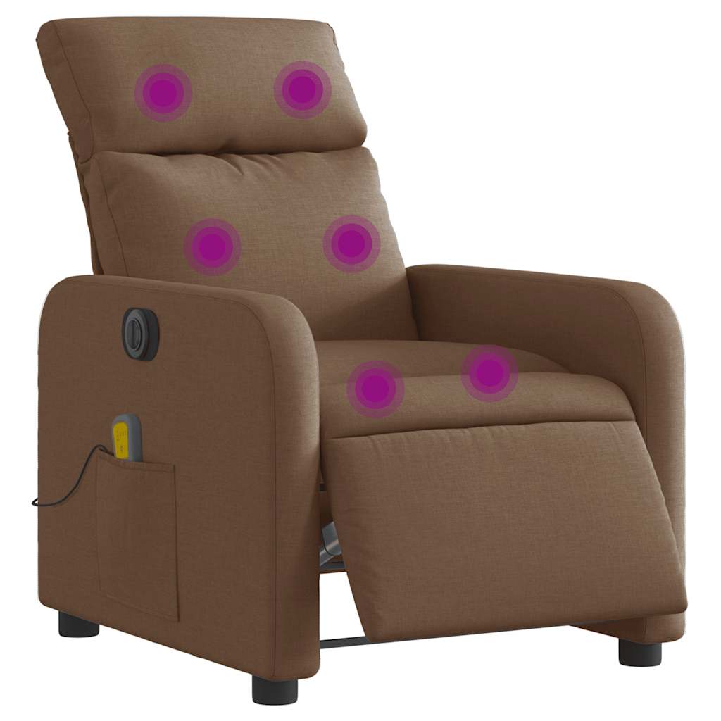 Massagestoel elektrisch verstelbaar stof bruin is nu te koop bij PeponiXL, paradijselijk wonen!