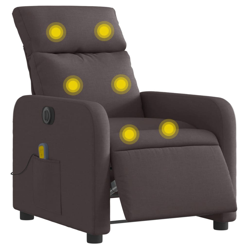 Massagestoel elektrisch verstelbaar stof donkerbruin is nu te koop bij PeponiXL, paradijselijk wonen!