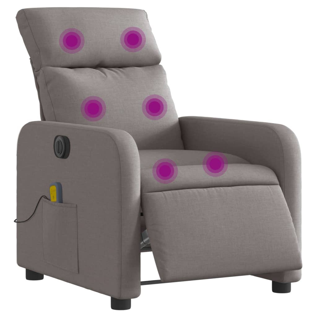 Massagestoel elektrisch verstelbaar stof taupe is nu te koop bij PeponiXL, paradijselijk wonen!