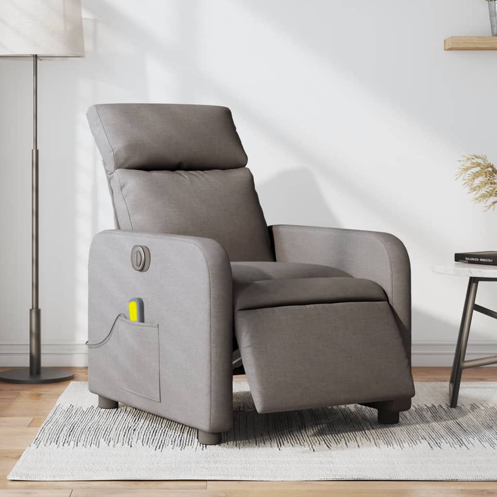 Massagestoel elektrisch verstelbaar stof taupe is nu te koop bij PeponiXL, paradijselijk wonen!