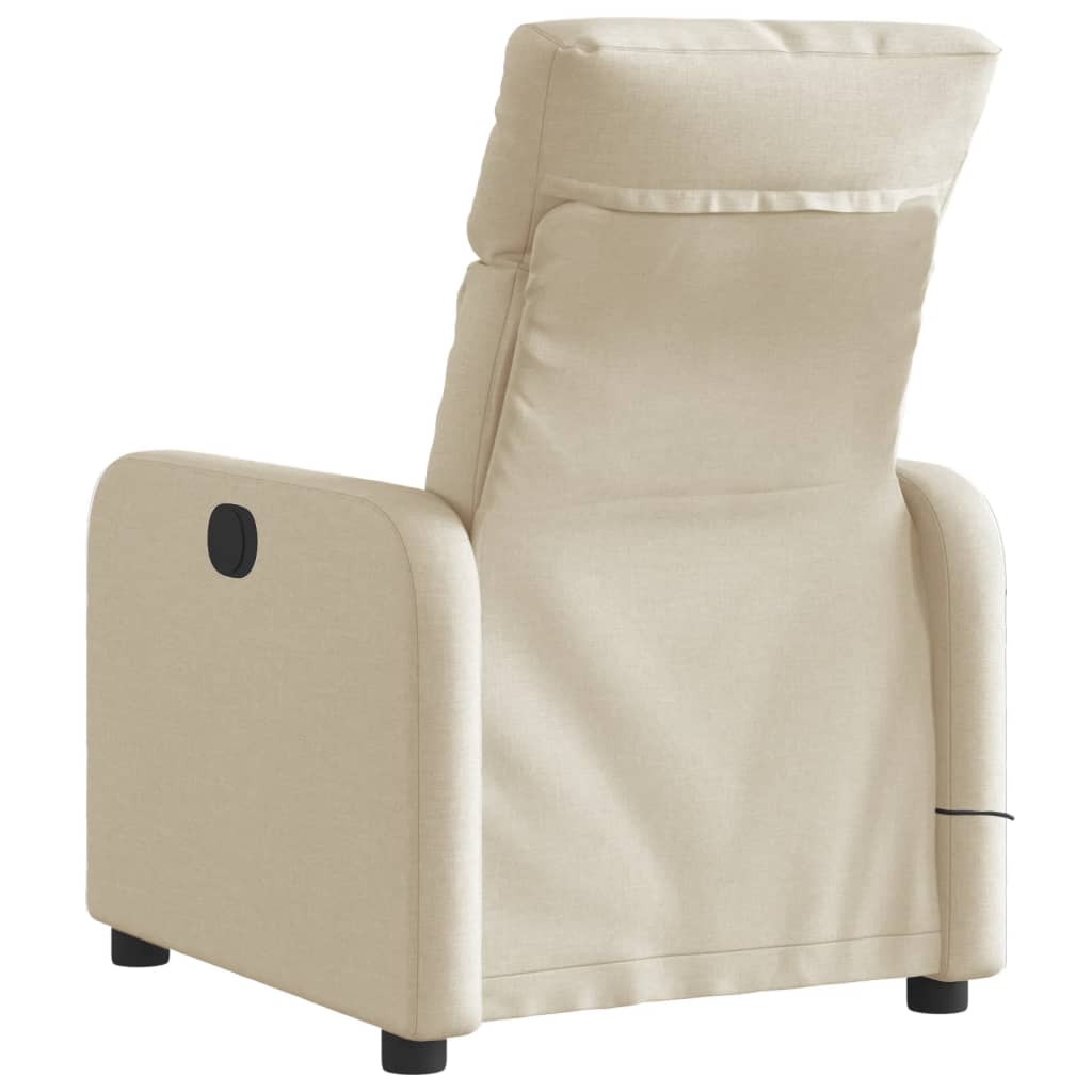 Massagestoel elektrisch verstelbaar stof crèmekleurig is nu te koop bij PeponiXL, paradijselijk wonen!