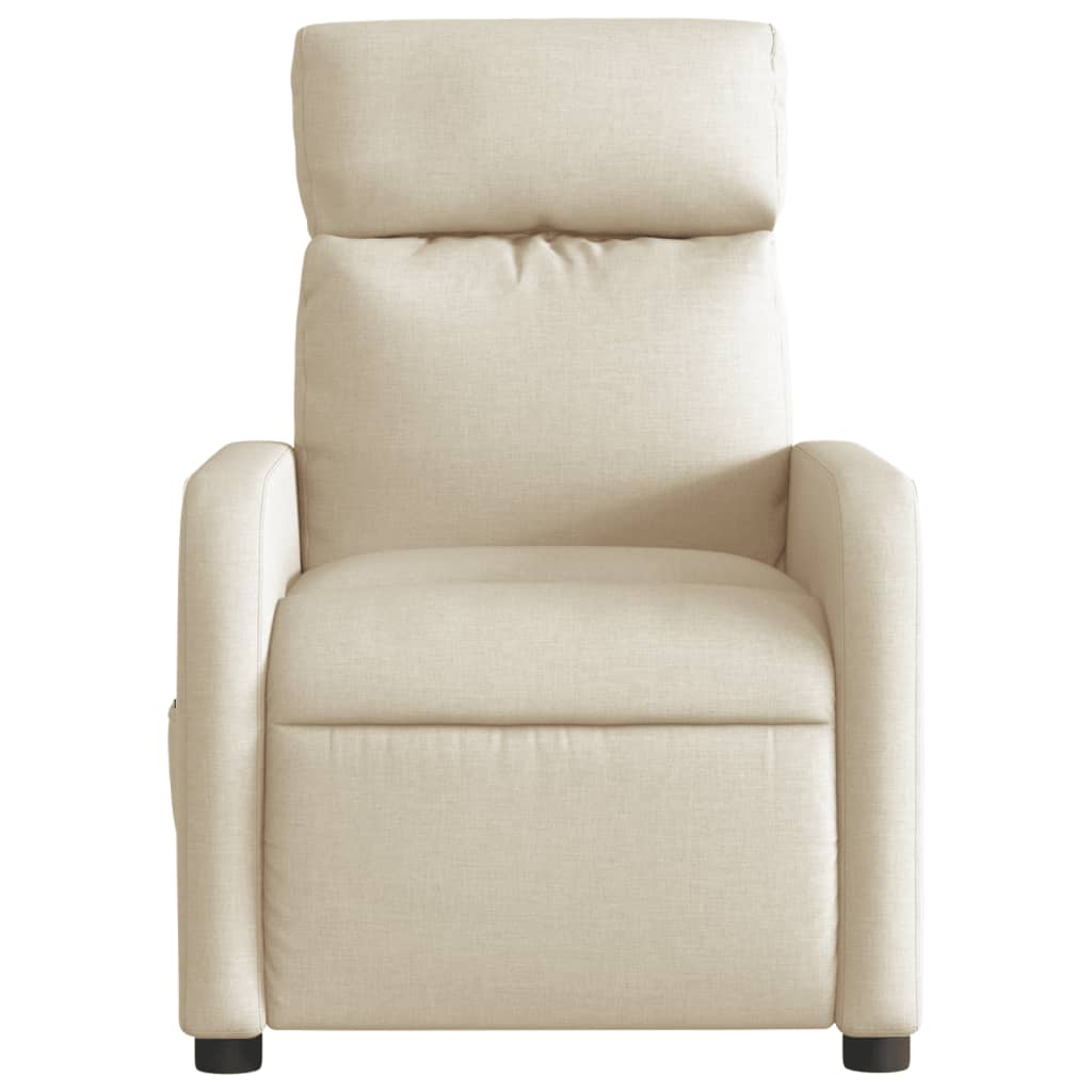 Massagestoel elektrisch verstelbaar stof crèmekleurig is nu te koop bij PeponiXL, paradijselijk wonen!