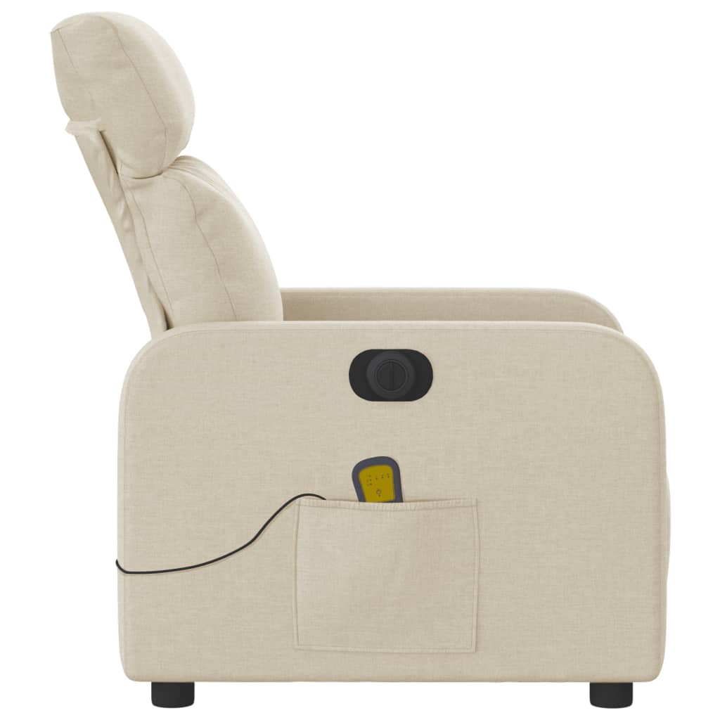 Massagestoel elektrisch verstelbaar stof crèmekleurig is nu te koop bij PeponiXL, paradijselijk wonen!