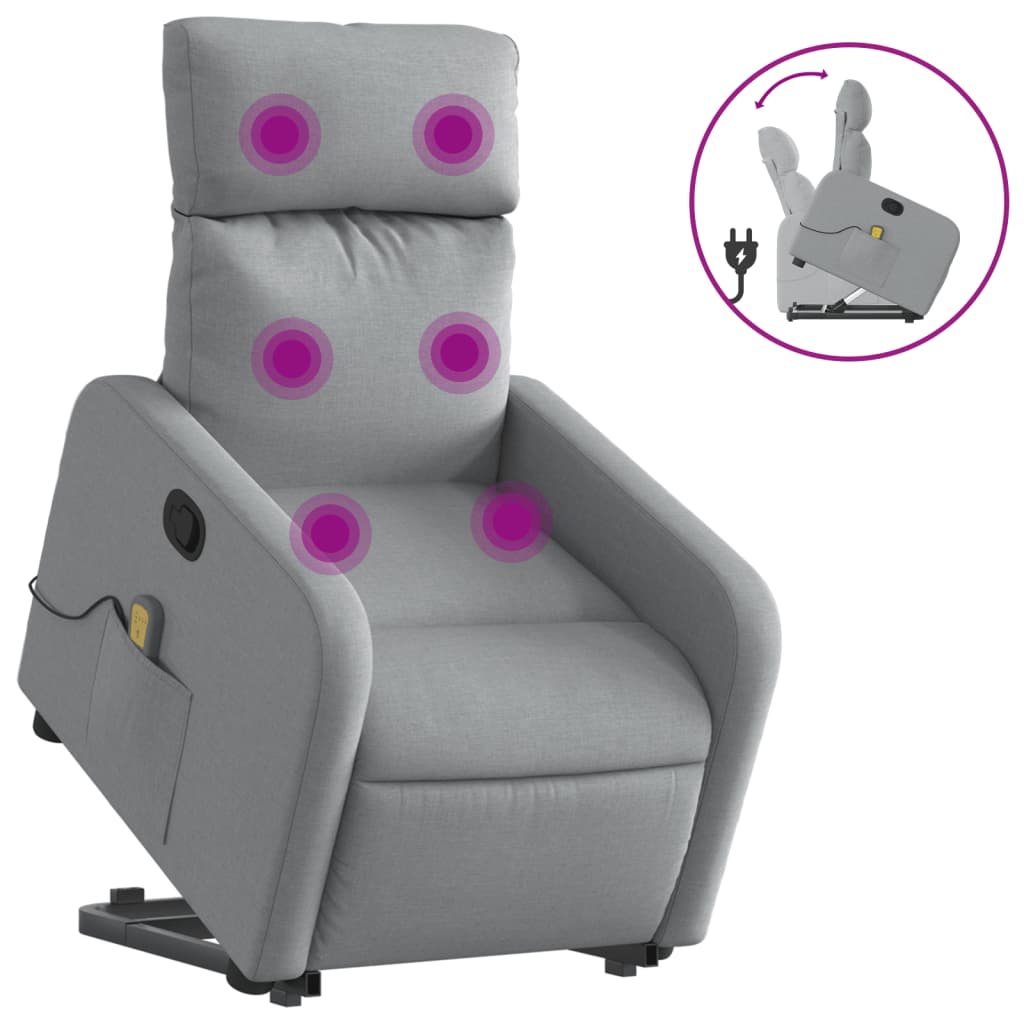 Sta-op-massagestoel verstelbaar stof lichtgrijs is nu te koop bij PeponiXL, paradijselijk wonen!