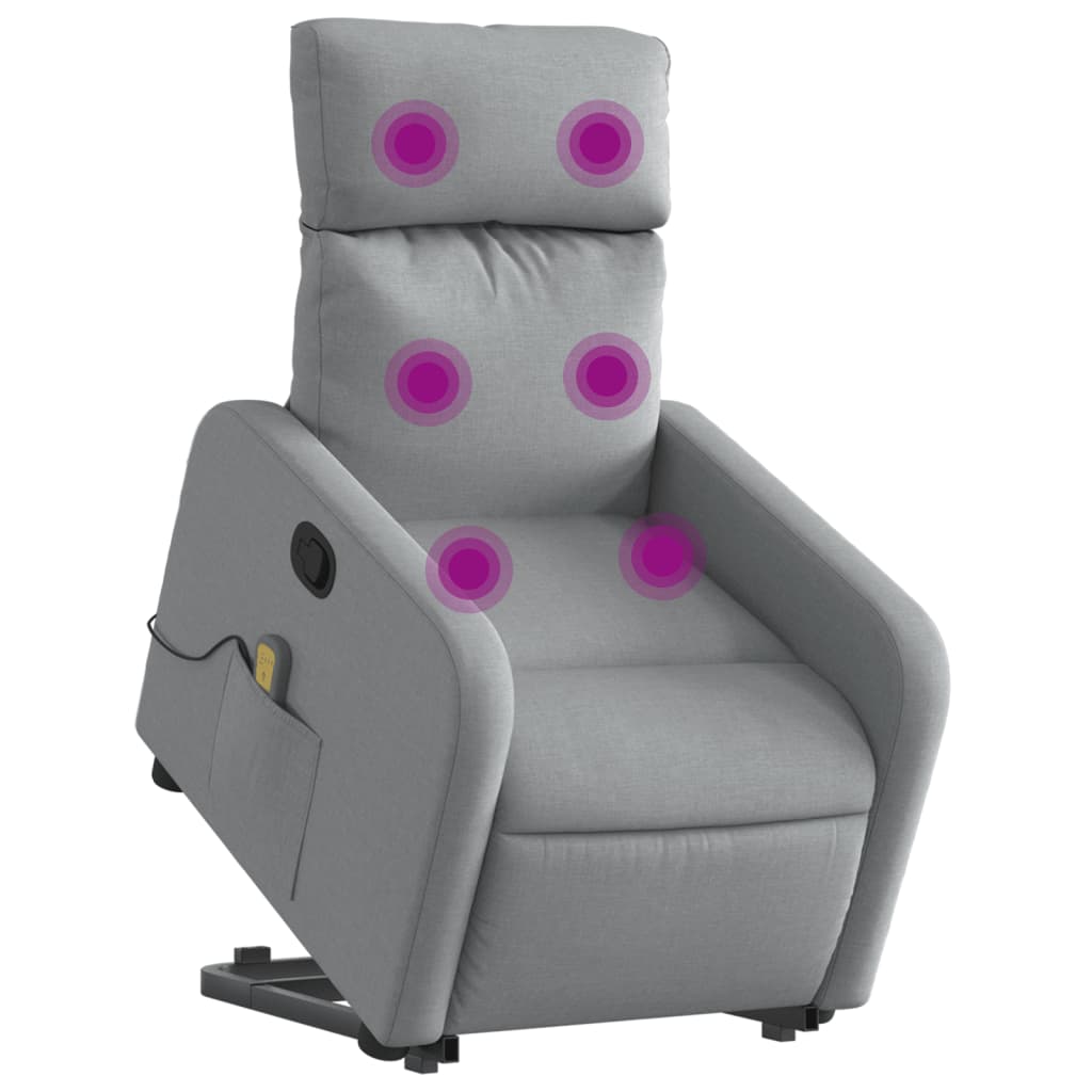 Sta-op-massagestoel verstelbaar stof lichtgrijs is nu te koop bij PeponiXL, paradijselijk wonen!