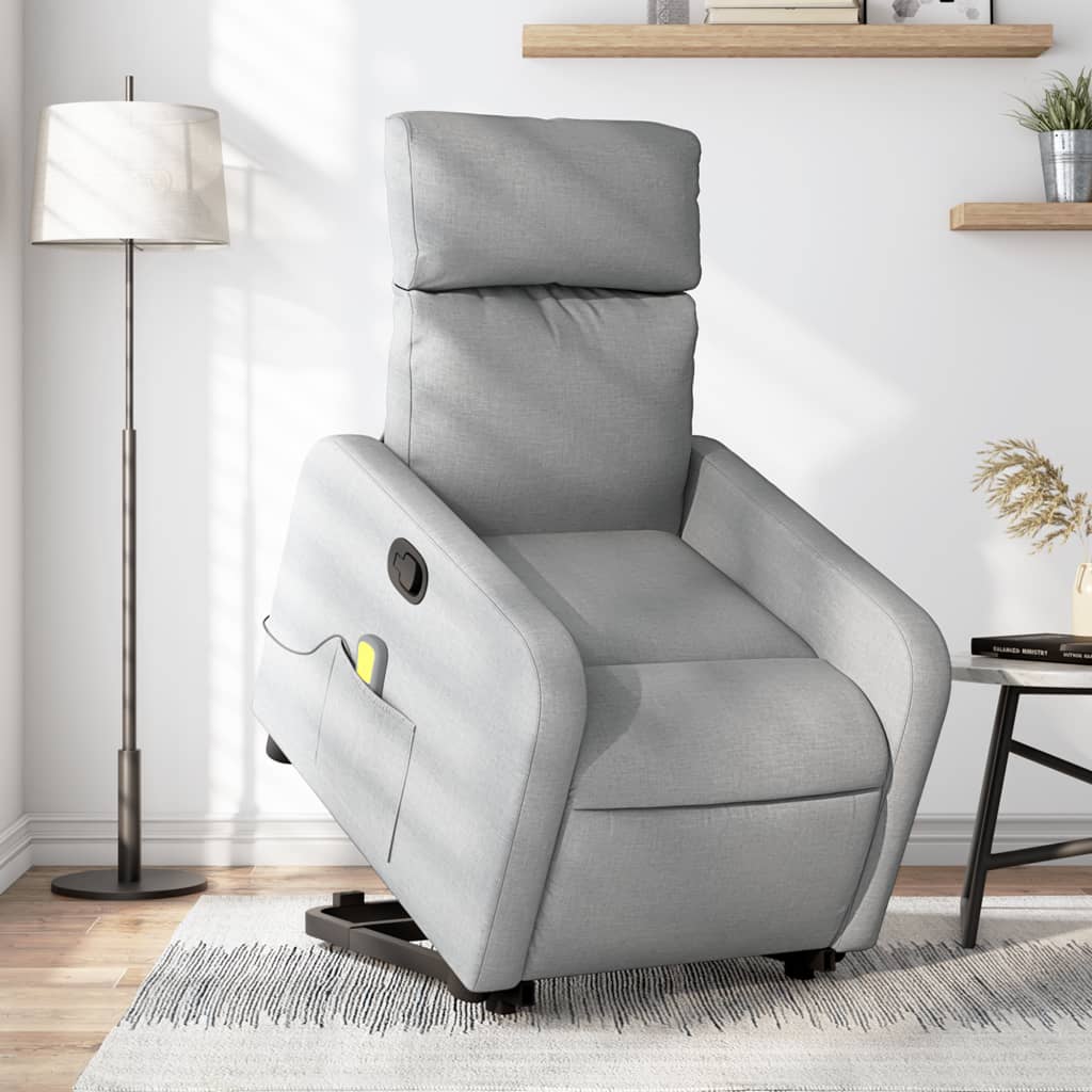 Sta-op-massagestoel verstelbaar stof lichtgrijs is nu te koop bij PeponiXL, paradijselijk wonen!
