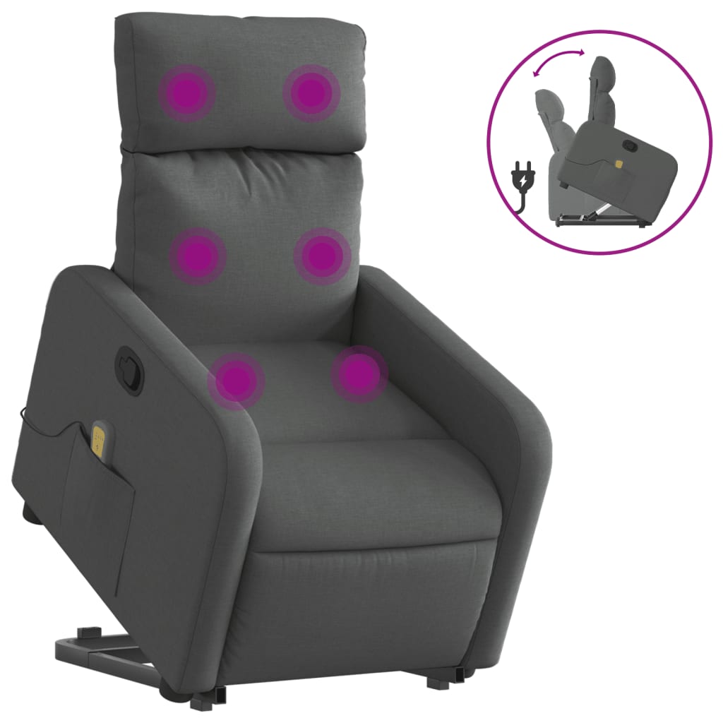 Sta-op-massagestoel verstelbaar stof donkergrijs is nu te koop bij PeponiXL, paradijselijk wonen!