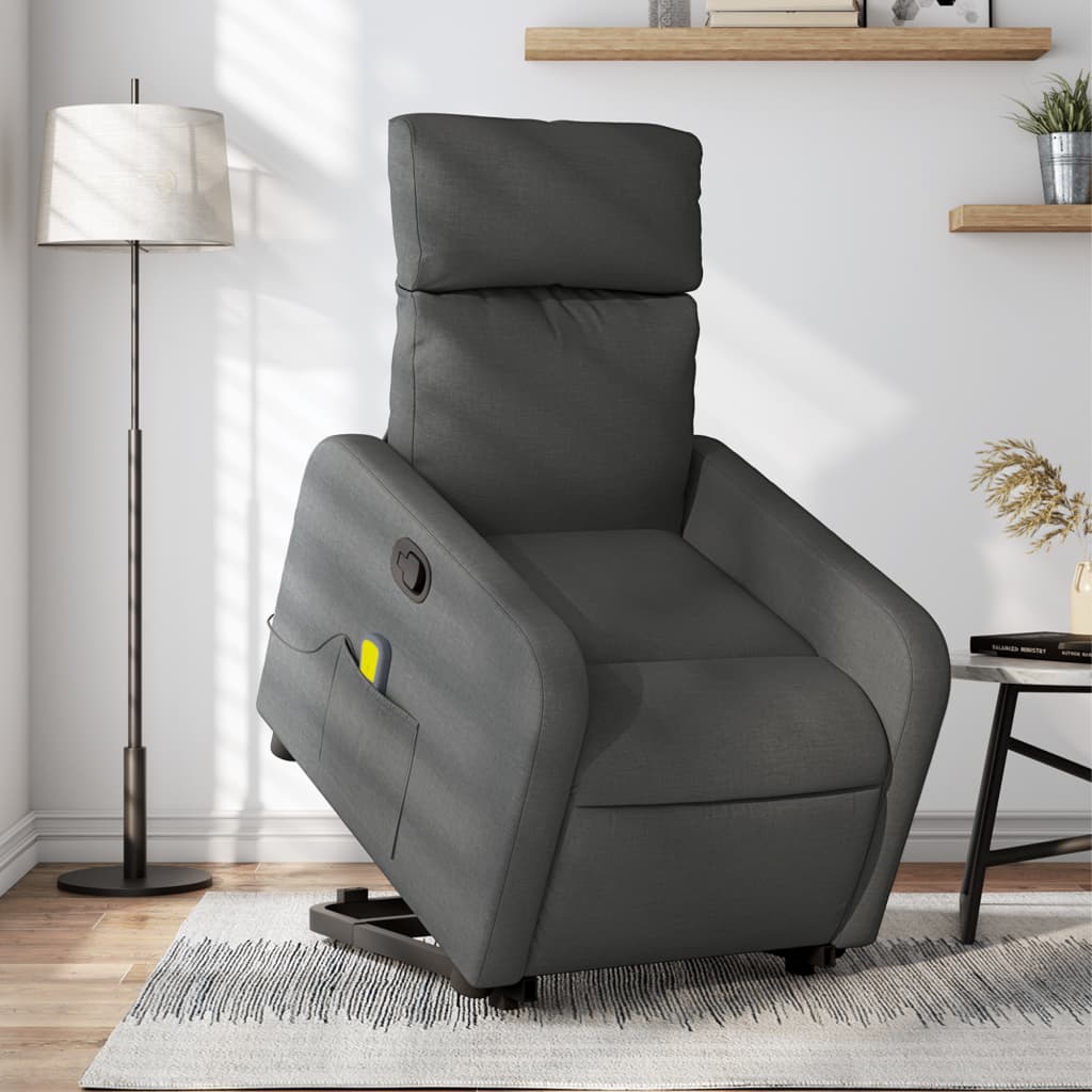 Sta-op-massagestoel verstelbaar stof donkergrijs is nu te koop bij PeponiXL, paradijselijk wonen!