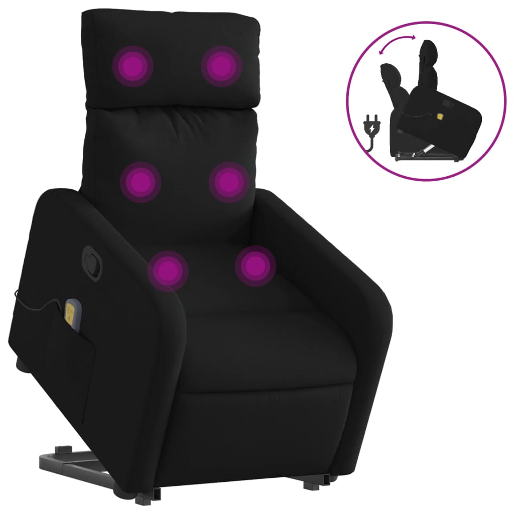 Sta-op-massagestoel verstelbaar stof zwart is nu te koop bij PeponiXL, paradijselijk wonen!