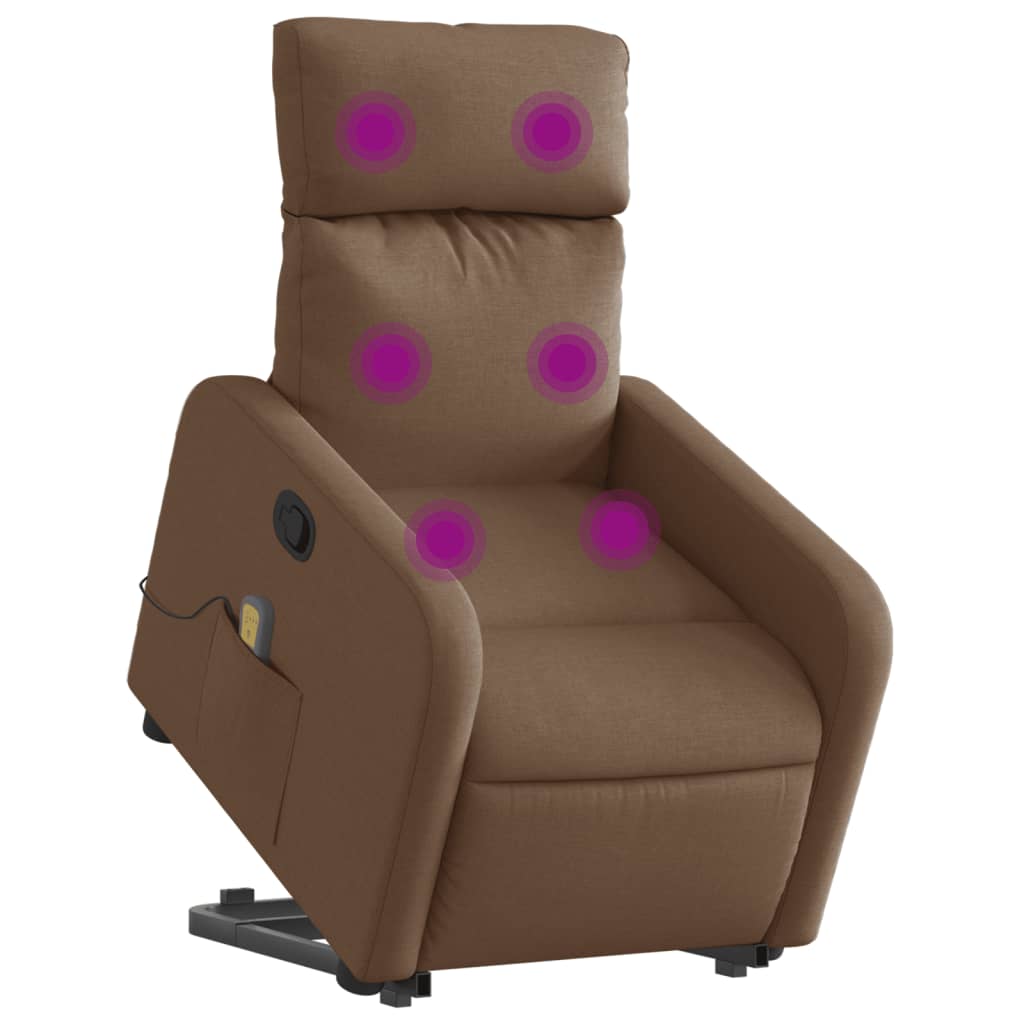 Sta-op-massagestoel verstelbaar stof bruin is nu te koop bij PeponiXL, paradijselijk wonen!