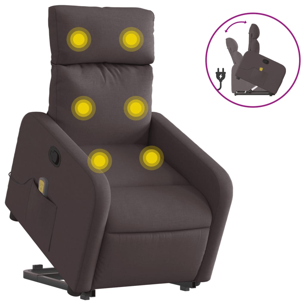Sta-op-massagestoel verstelbaar stof donkerbruin is nu te koop bij PeponiXL, paradijselijk wonen!