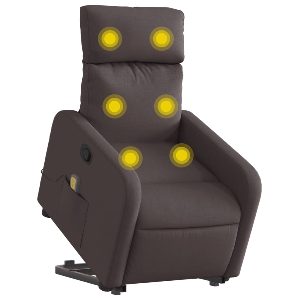Sta-op-massagestoel verstelbaar stof donkerbruin is nu te koop bij PeponiXL, paradijselijk wonen!