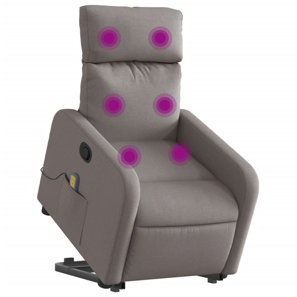 Sta-op-massagestoel verstelbaar stof taupe is nu te koop bij PeponiXL, paradijselijk wonen!