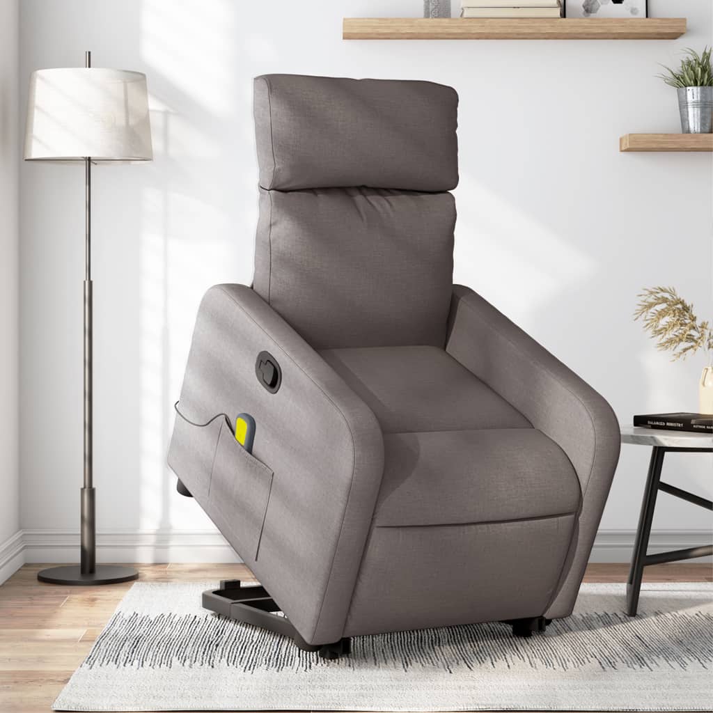 Sta-op-massagestoel verstelbaar stof taupe is nu te koop bij PeponiXL, paradijselijk wonen!