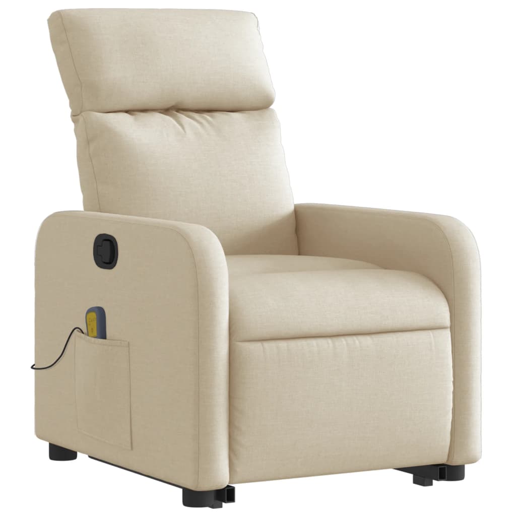Sta-op-massagestoel verstelbaar stof crèmekleurig is nu te koop bij PeponiXL, paradijselijk wonen!