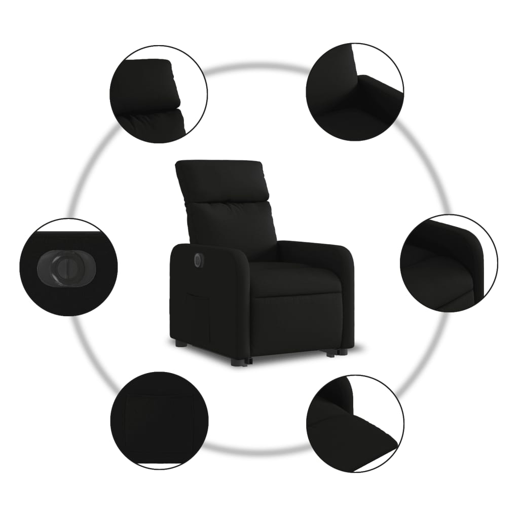 Sta-op-stoel elektrisch verstelbaar stof zwart is nu te koop bij PeponiXL, paradijselijk wonen!