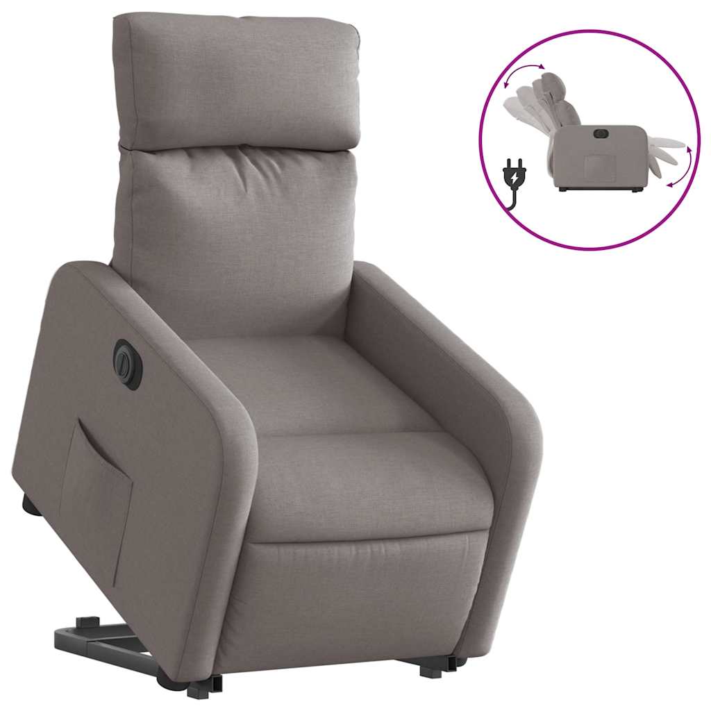 Sta-op-stoel elektrisch verstelbaar stof taupe is nu te koop bij PeponiXL, paradijselijk wonen!