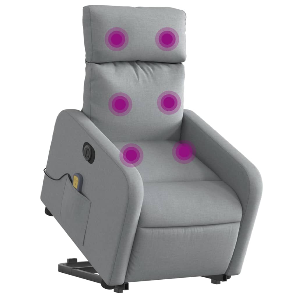 Sta-op-massagestoel elektrisch verstelbaar stof lichtgrijs is nu te koop bij PeponiXL, paradijselijk wonen!
