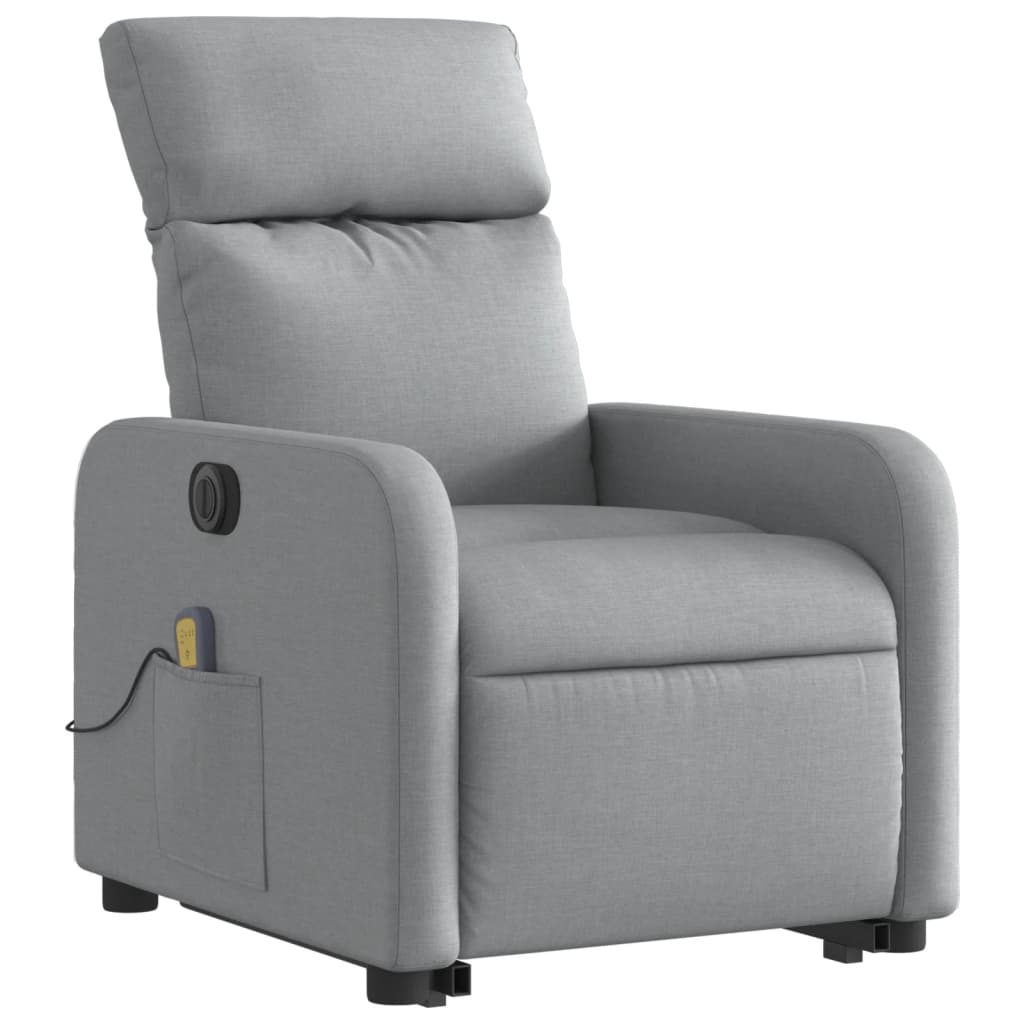 Sta-op-massagestoel elektrisch verstelbaar stof lichtgrijs is nu te koop bij PeponiXL, paradijselijk wonen!