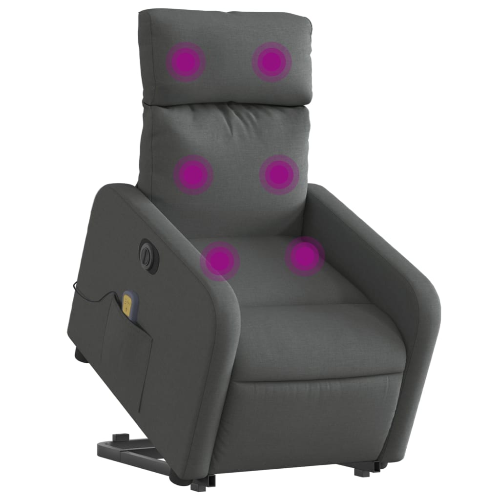 Sta-op-massagestoel elektrisch verstelbaar stof donkergrijs is nu te koop bij PeponiXL, paradijselijk wonen!