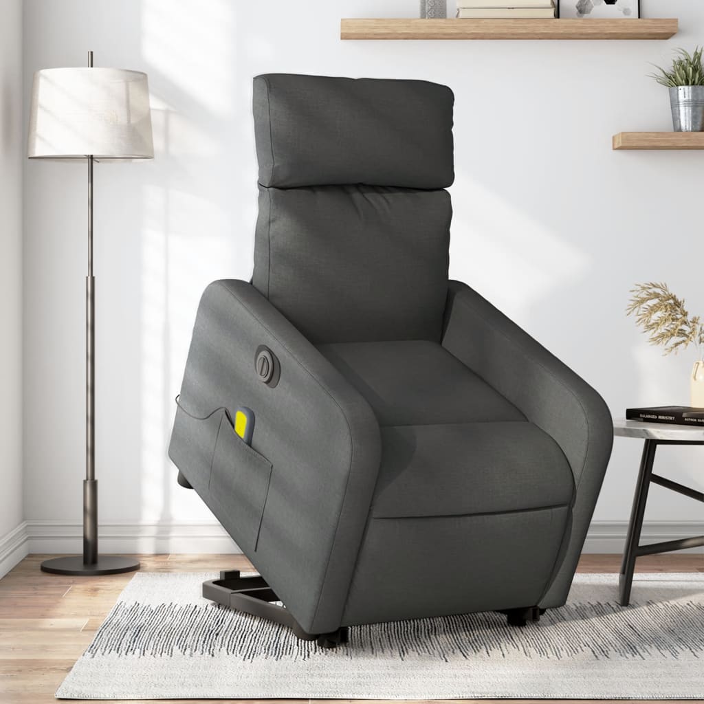 Sta-op-massagestoel elektrisch verstelbaar stof donkergrijs is nu te koop bij PeponiXL, paradijselijk wonen!