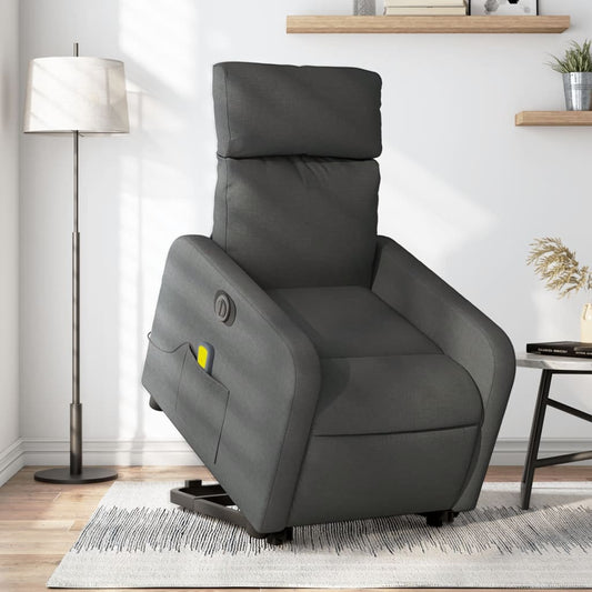 Sta-op-massagestoel elektrisch verstelbaar stof donkergrijs is nu te koop bij PeponiXL, paradijselijk wonen!
