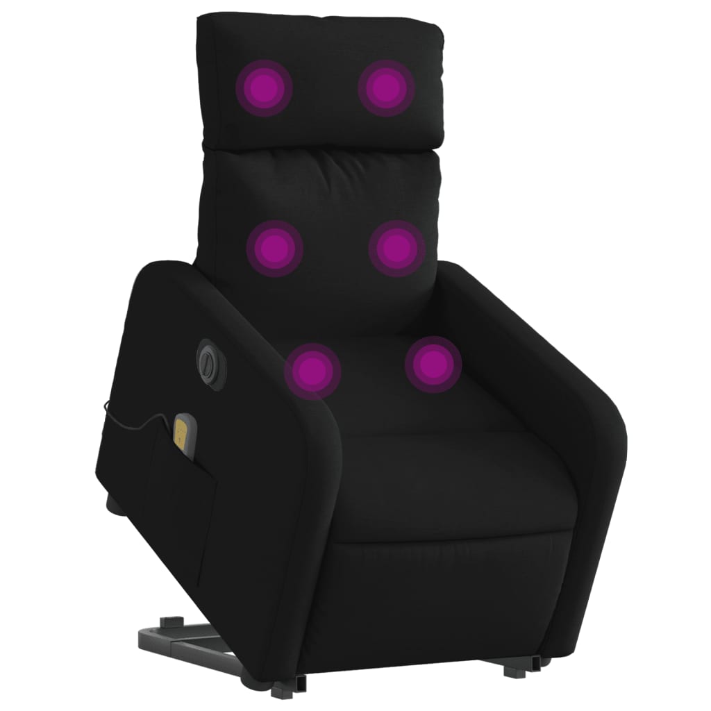 Sta-op-massagestoel elektrisch verstelbaar stof zwart is nu te koop bij PeponiXL, paradijselijk wonen!