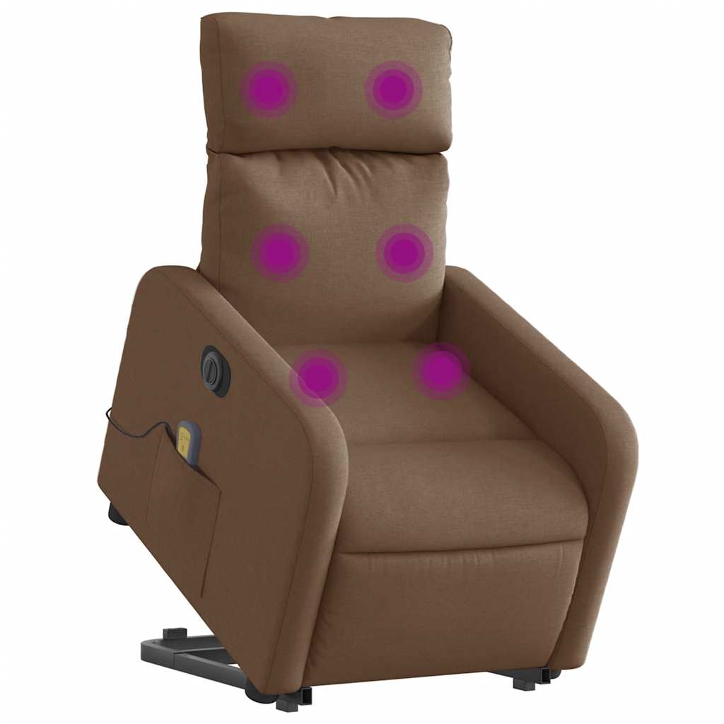 Sta-op-massagestoel elektrisch verstelbaar stof bruin is nu te koop bij PeponiXL, paradijselijk wonen!