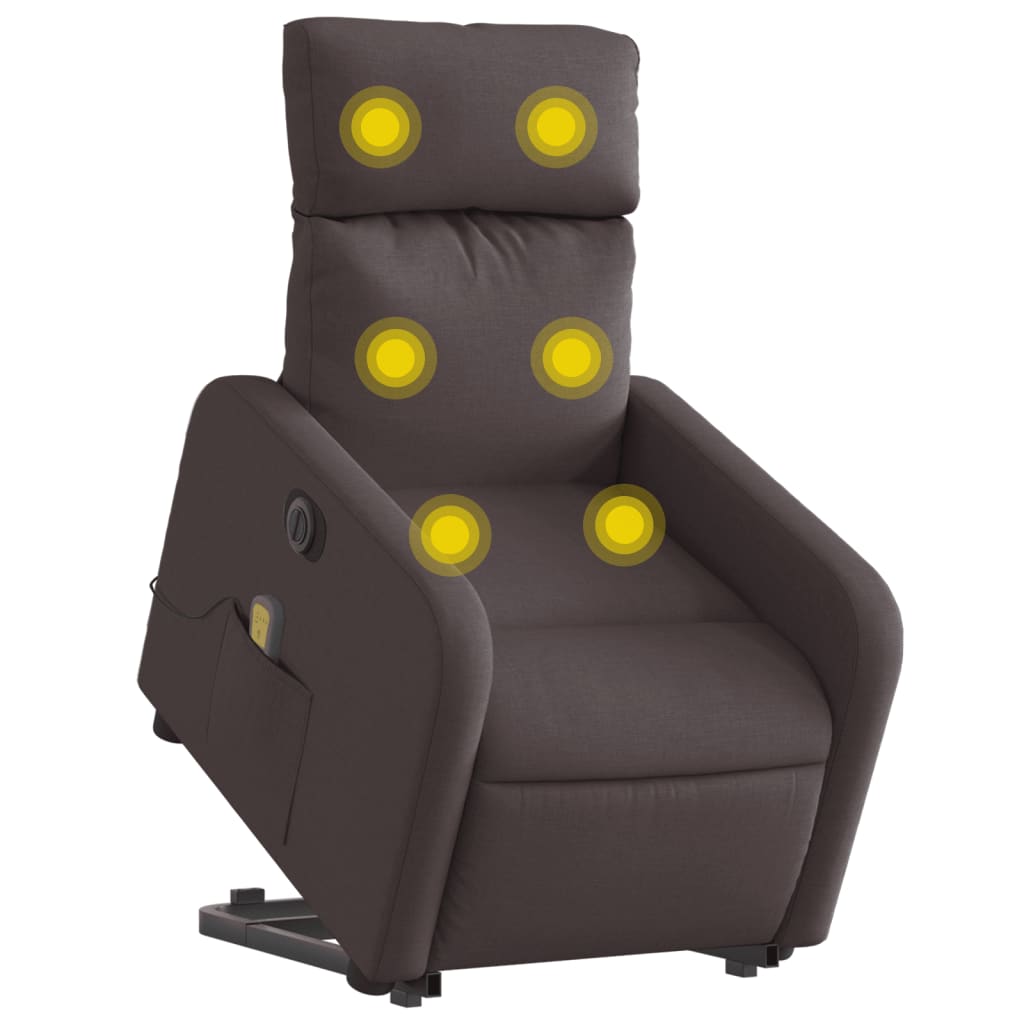 Sta-op-massagestoel elektrisch verstelbaar stof donkerbruin is nu te koop bij PeponiXL, paradijselijk wonen!