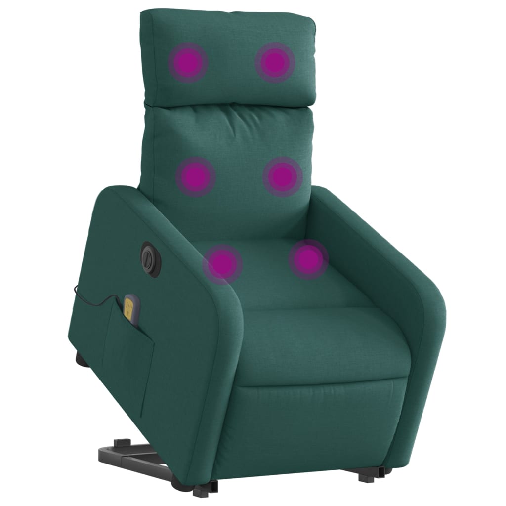 Sta-op-massagestoel elektrisch verstelbaar stof donkergroen is nu te koop bij PeponiXL, paradijselijk wonen!