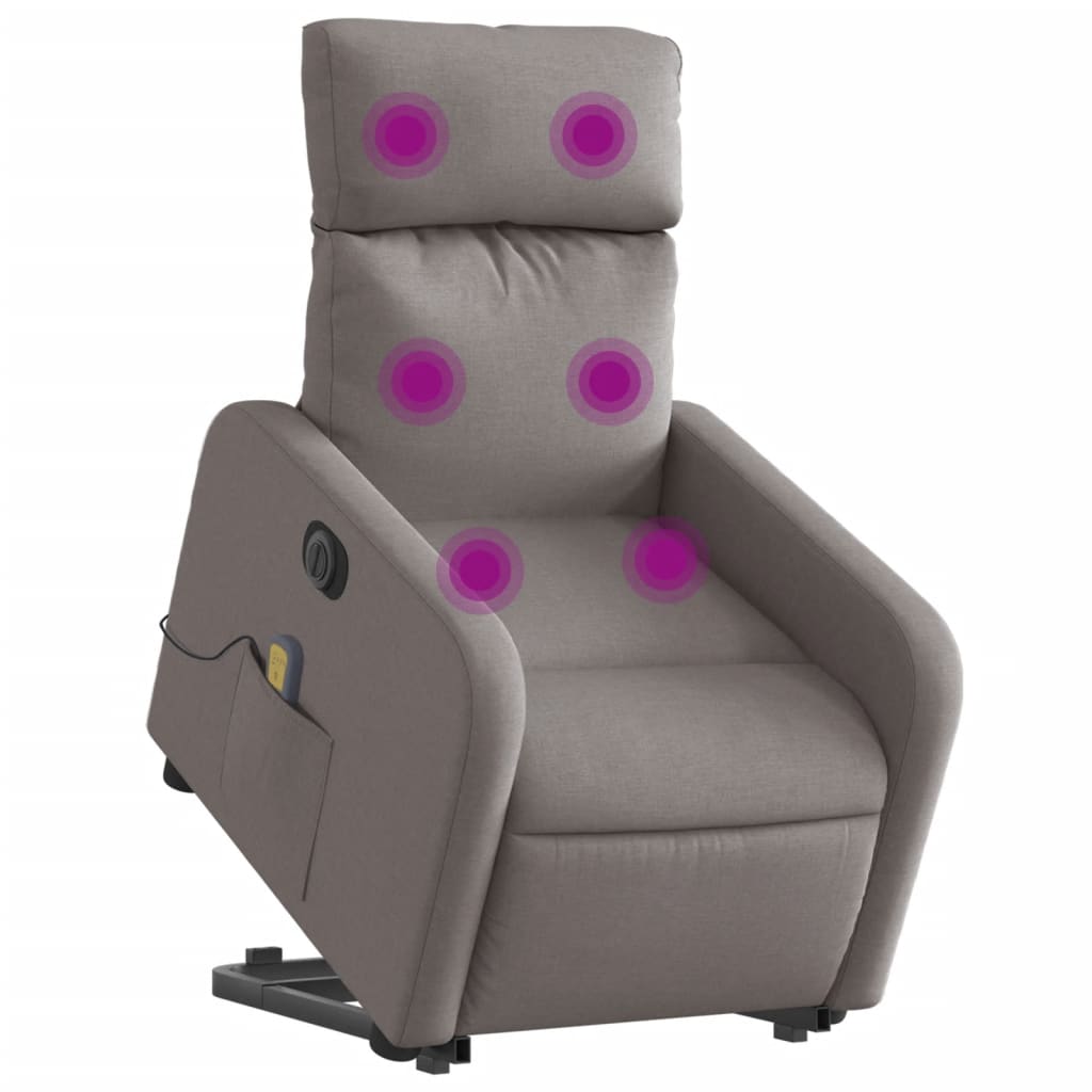 Sta-op-massagestoel elektrisch verstelbaar stof taupe is nu te koop bij PeponiXL, paradijselijk wonen!