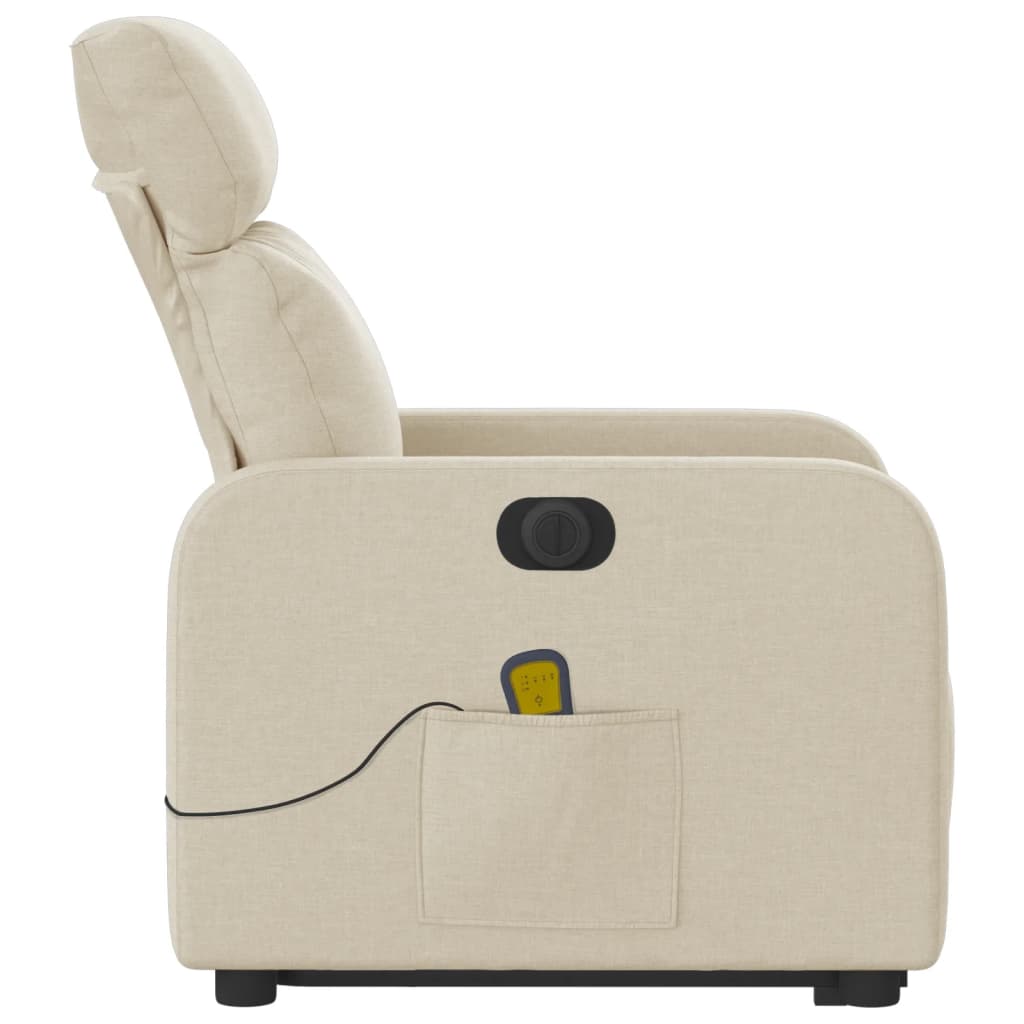 Sta-op-massagestoel elektrisch verstelbaar stof crèmekleurig is nu te koop bij PeponiXL, paradijselijk wonen!