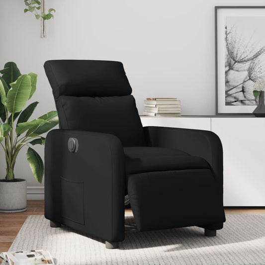 Fauteuil elektrisch verstelbaar kunstleer zwart is nu te koop bij PeponiXL, paradijselijk wonen!