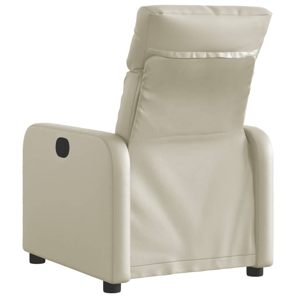 Fauteuil elektrisch verstelbaar kunstleer crèmekleurig is nu te koop bij PeponiXL, paradijselijk wonen!
