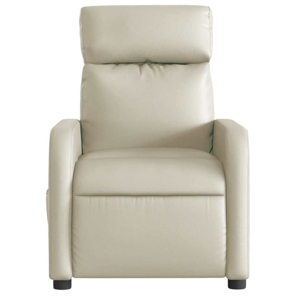 Fauteuil elektrisch verstelbaar kunstleer crèmekleurig is nu te koop bij PeponiXL, paradijselijk wonen!