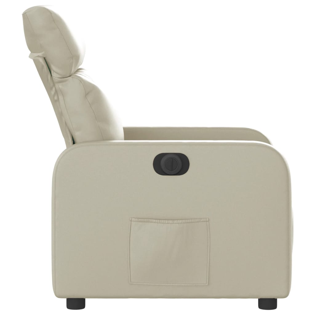 Fauteuil elektrisch verstelbaar kunstleer crèmekleurig is nu te koop bij PeponiXL, paradijselijk wonen!