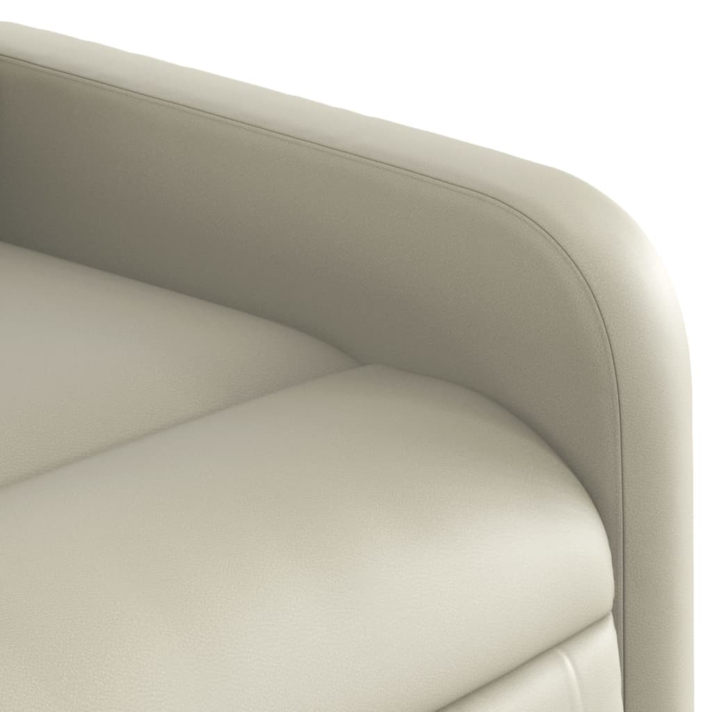 Fauteuil elektrisch verstelbaar kunstleer crèmekleurig is nu te koop bij PeponiXL, paradijselijk wonen!