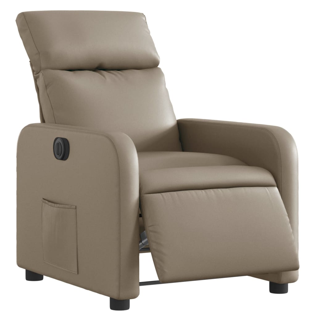 Fauteuil verstelbaar elektrisch kunstleer cappuccinokleurig is nu te koop bij PeponiXL, paradijselijk wonen!