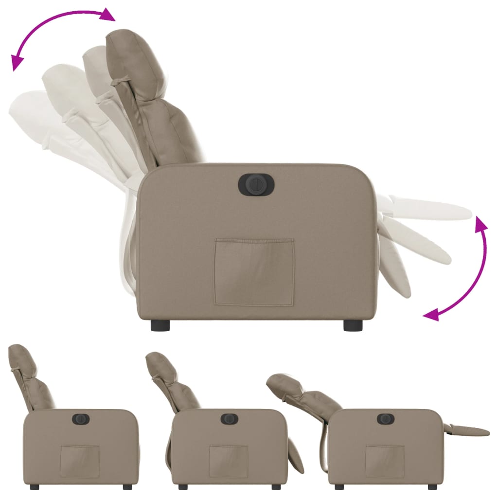 Fauteuil verstelbaar elektrisch kunstleer cappuccinokleurig is nu te koop bij PeponiXL, paradijselijk wonen!