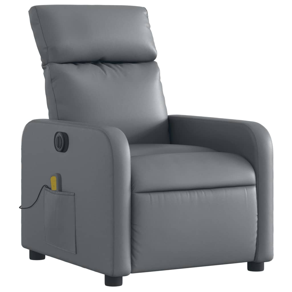 Massagestoel verstelbaar elektrisch kunstleer grijs is nu te koop bij PeponiXL, paradijselijk wonen!